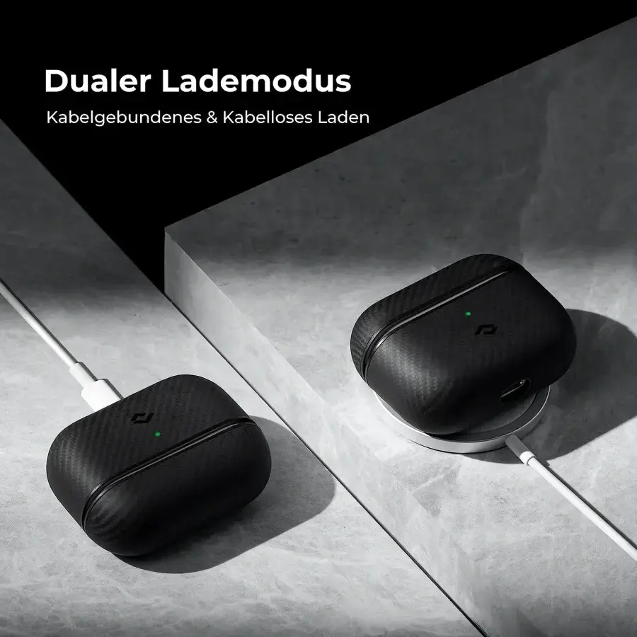 Чехол Pitaka MagEZ Aramid Fiber Case AirPods Pro 2 - 600D Black/Grey [Twill] (APM7001)