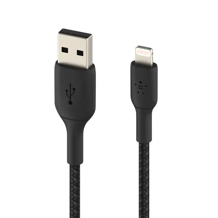 Кабель Belkin BoostCharge Braided Lightning to USB-A Cable 1m Black (CAA002bt1MBK)