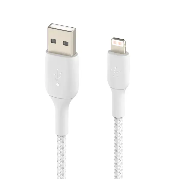 Кабель Belkin BoostCharge Braided Lightning to USB-A Cable 1m White (CAA002bt1MWH)