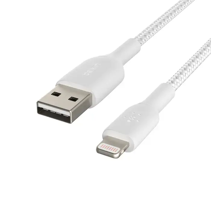 Кабель Belkin BoostCharge Braided Lightning to USB-A Cable 1m White (CAA002bt1MWH)