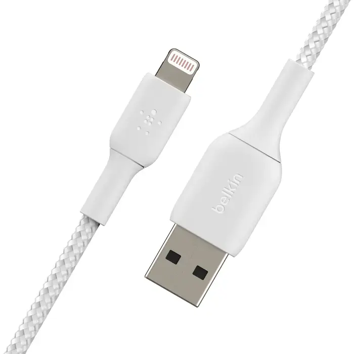 Кабель Belkin BoostCharge Braided Lightning to USB-A Cable 1m White (CAA002bt1MWH)