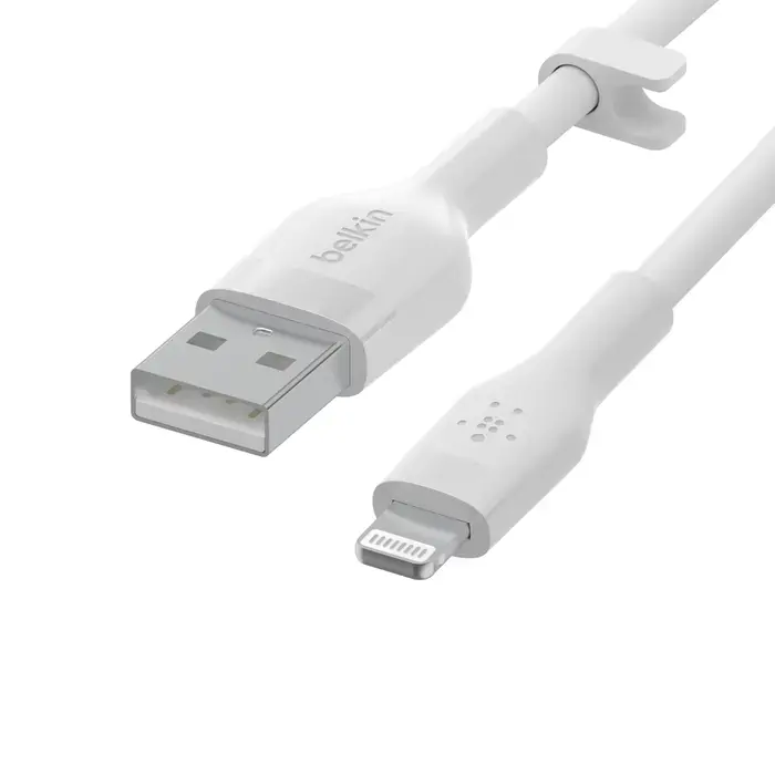 Кабель Belkin BoostCharge Flex USB-A Cable with Lightning Connector 1m White (CAA008bt1MWH)