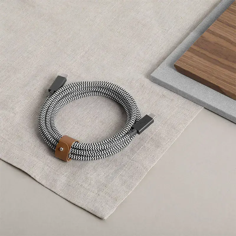 Кабель Native Union Belt Cable USB-C to USB-C Pro 240W Zebra (2.4 m) (BELT-PRO2-ZEB-NP)