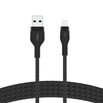 Кабель с ремешком на магните Belkin BoostCharge Pro Flex USB-A Cable with Lightning Connector 1m Black (CAA010bt1MBK)