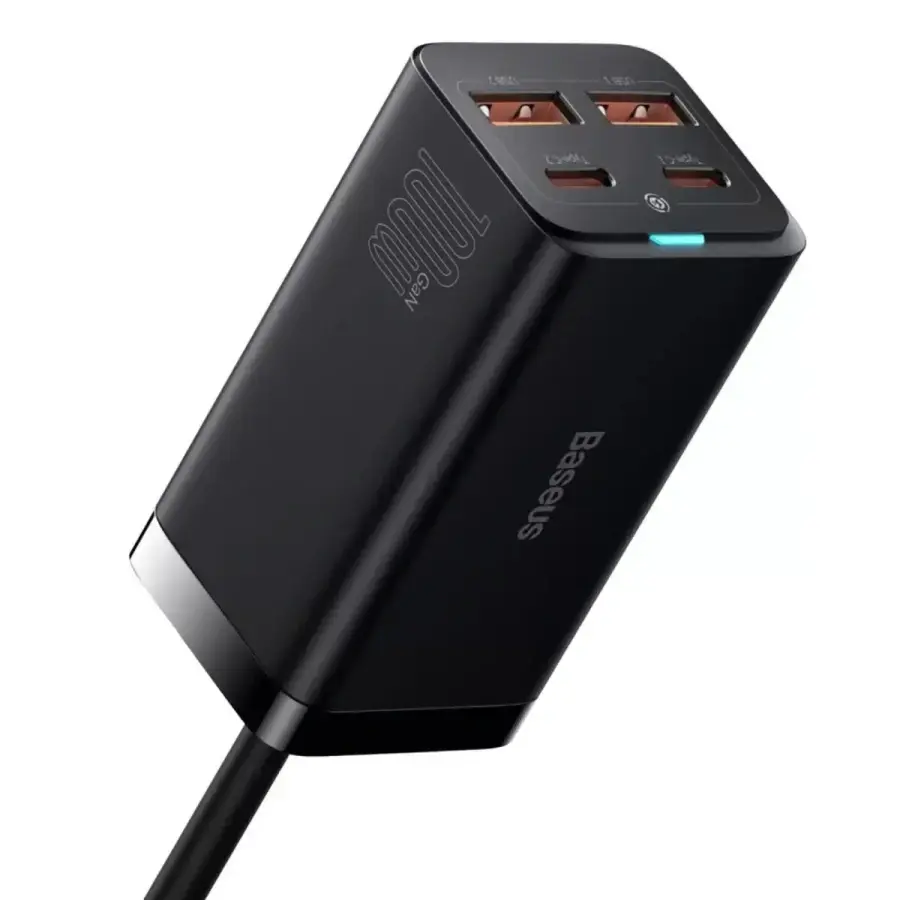 Мережевий зарядний пристрій Baseus GaN3 Pro AC 2хUSB+2хType-C 100W Cable Type-C-Type-C 1m (PSZM000401)