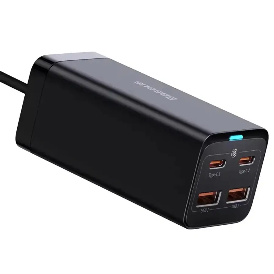 Мережевий зарядний пристрій Baseus GaN3 Pro AC 2хUSB+2хType-C 100W Cable Type-C-Type-C 1m (PSZM000401)