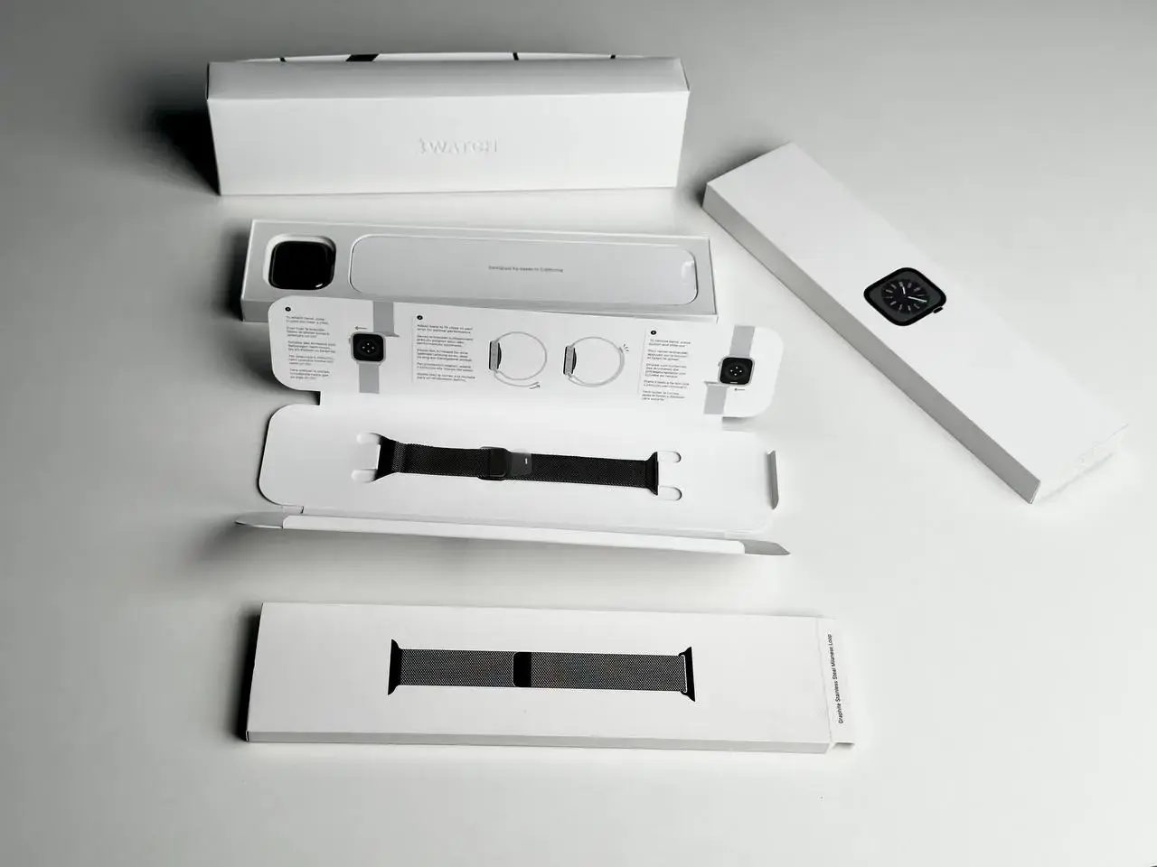 OPEN BOX Apple Watch Series 8 GPS + Cellular 41mm Graphite Stainless Steel Case with Milanese Loop Graphite (MNJL3, MNJM3)