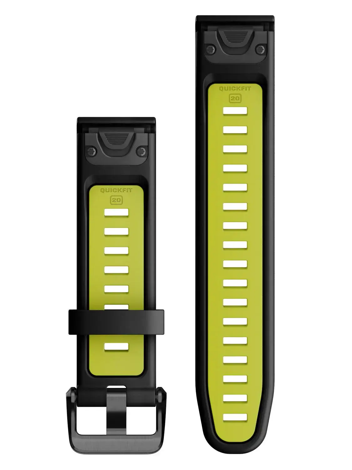Ремінець Garmin QuickFit 20 Watch Bands Silicone - Black/Electric Lime (010-13279-03)