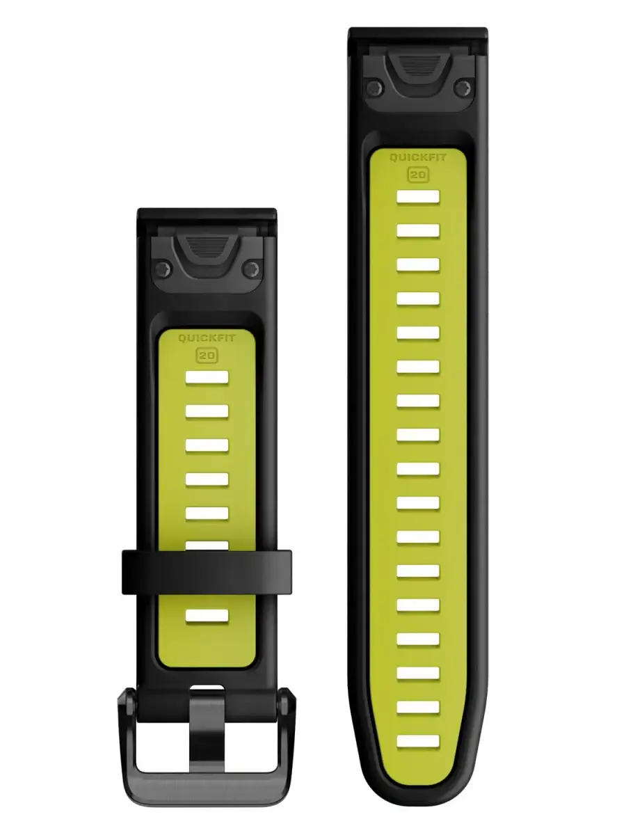 Ремешок Garmin QuickFit 20 Watch Bands Silicone - Black/Electric Lime (010-13279-03)