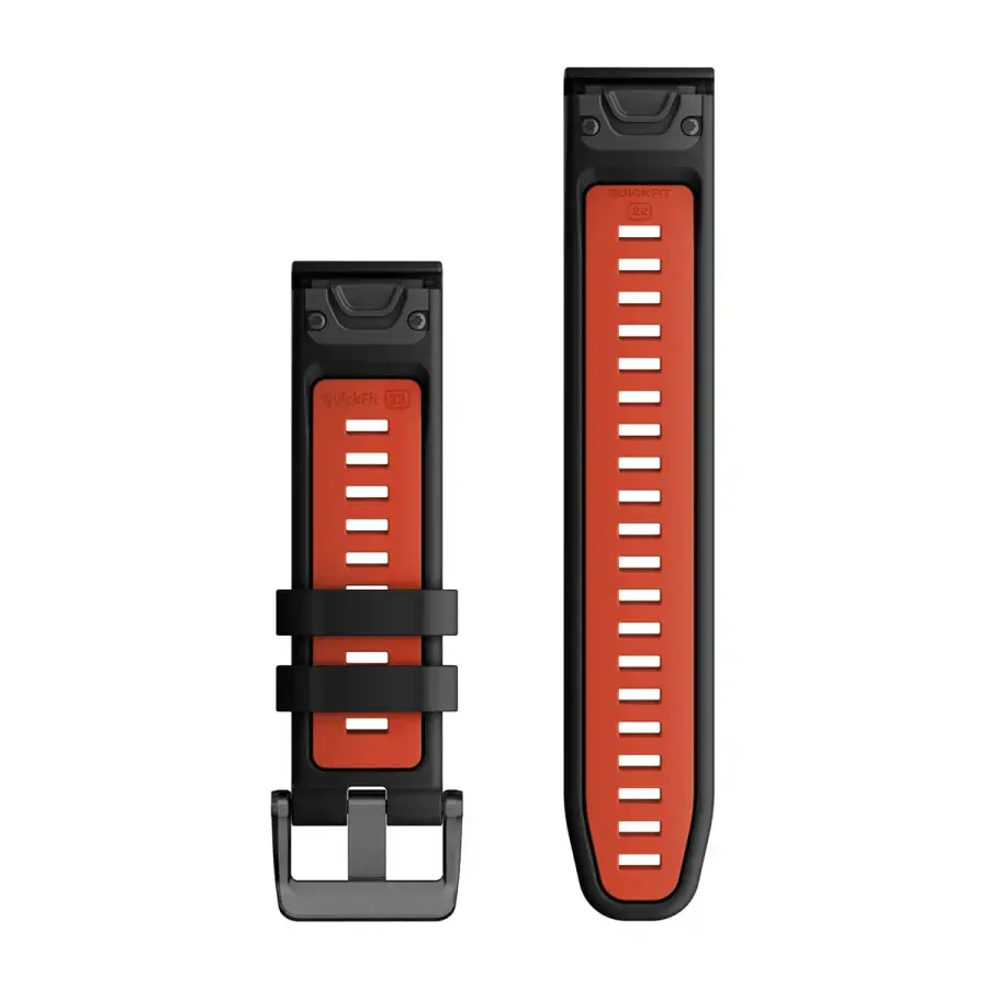 Ремешок Garmin QuickFit 22 Watch Bands Silicone - Black/Flame Red (010-13280-06)