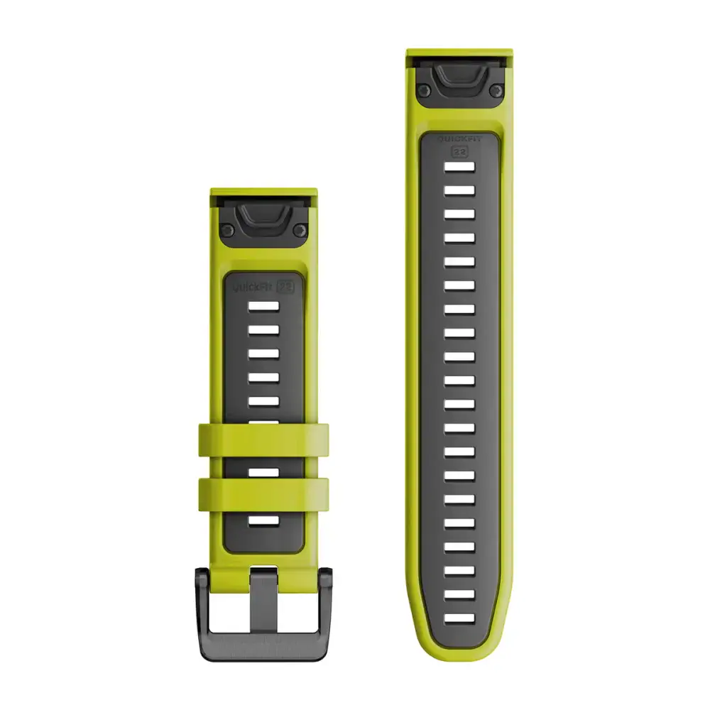 Ремінець Garmin QuickFit 22 Watch Bands Silicone - Electric Lime/Graphite (010-13280-03)