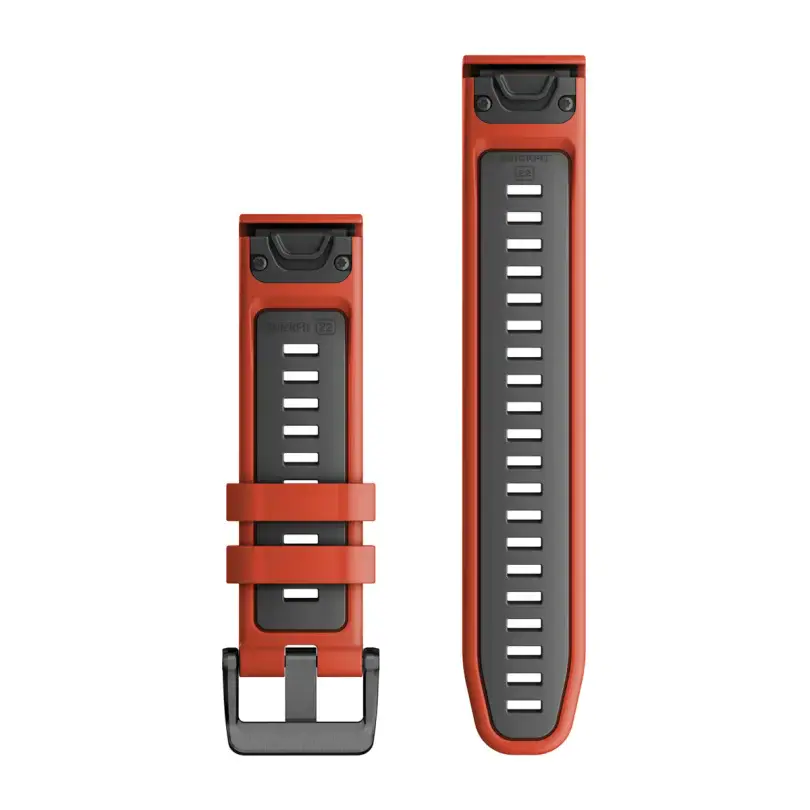 Ремешок Garmin QuickFit 22 Watch Bands Silicone - Flame Red/Graphite (010-13280-04)
