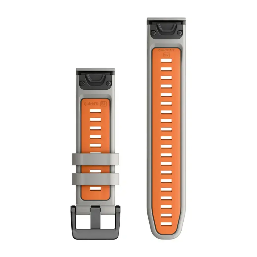 Ремінець Garmin QuickFit 22 Watch Bands Silicone - Fog Gray/Ember Orange (010-13280-02)