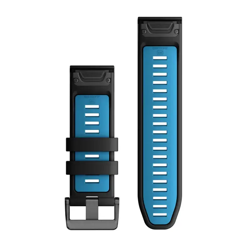 Ремінець Garmin QuickFit 26 Watch Bands Silicone - Black/Cirrus Blue (010-13281-05)