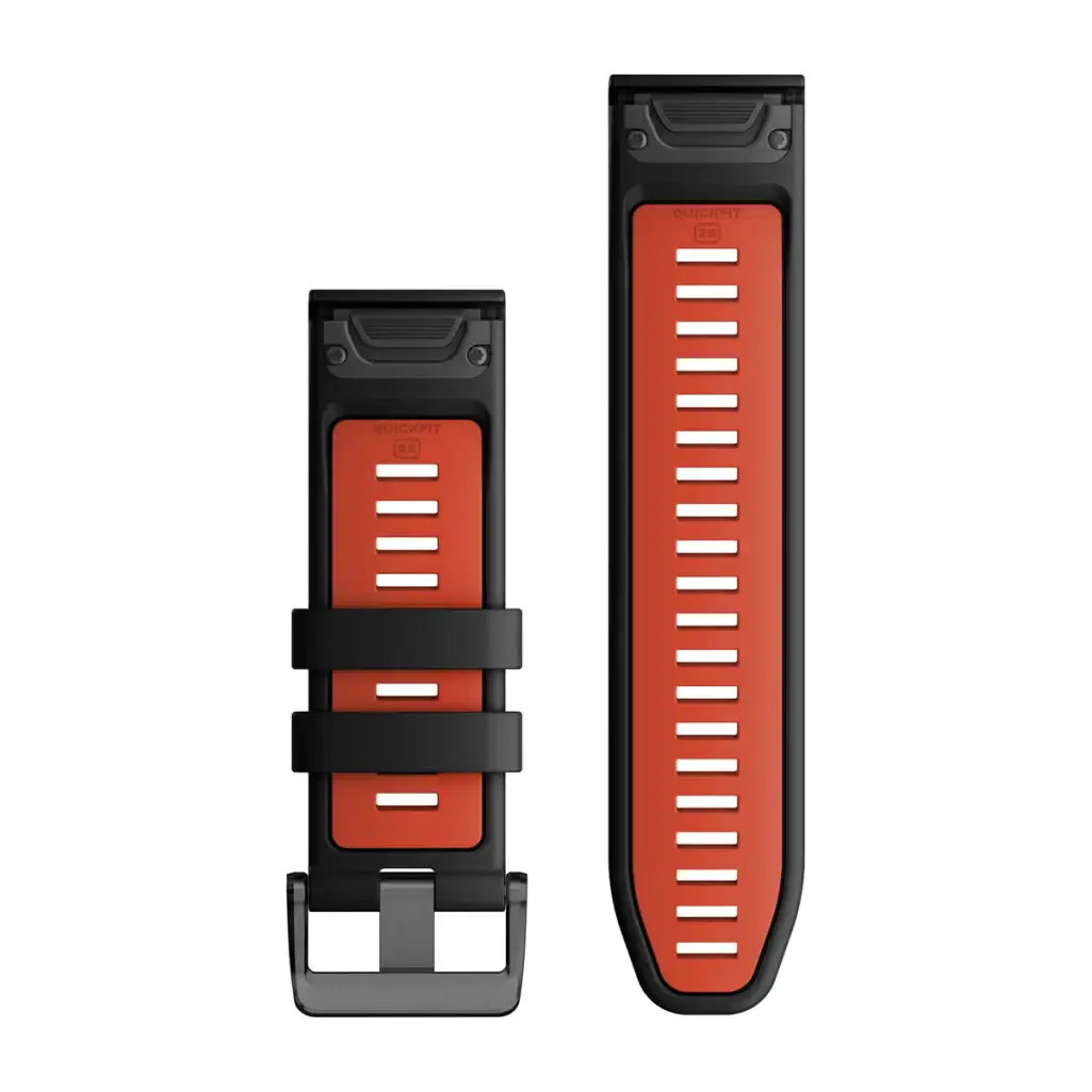Ремінець Garmin QuickFit 26 Watch Bands Silicone - Black/Flame Red (010-13281-06)