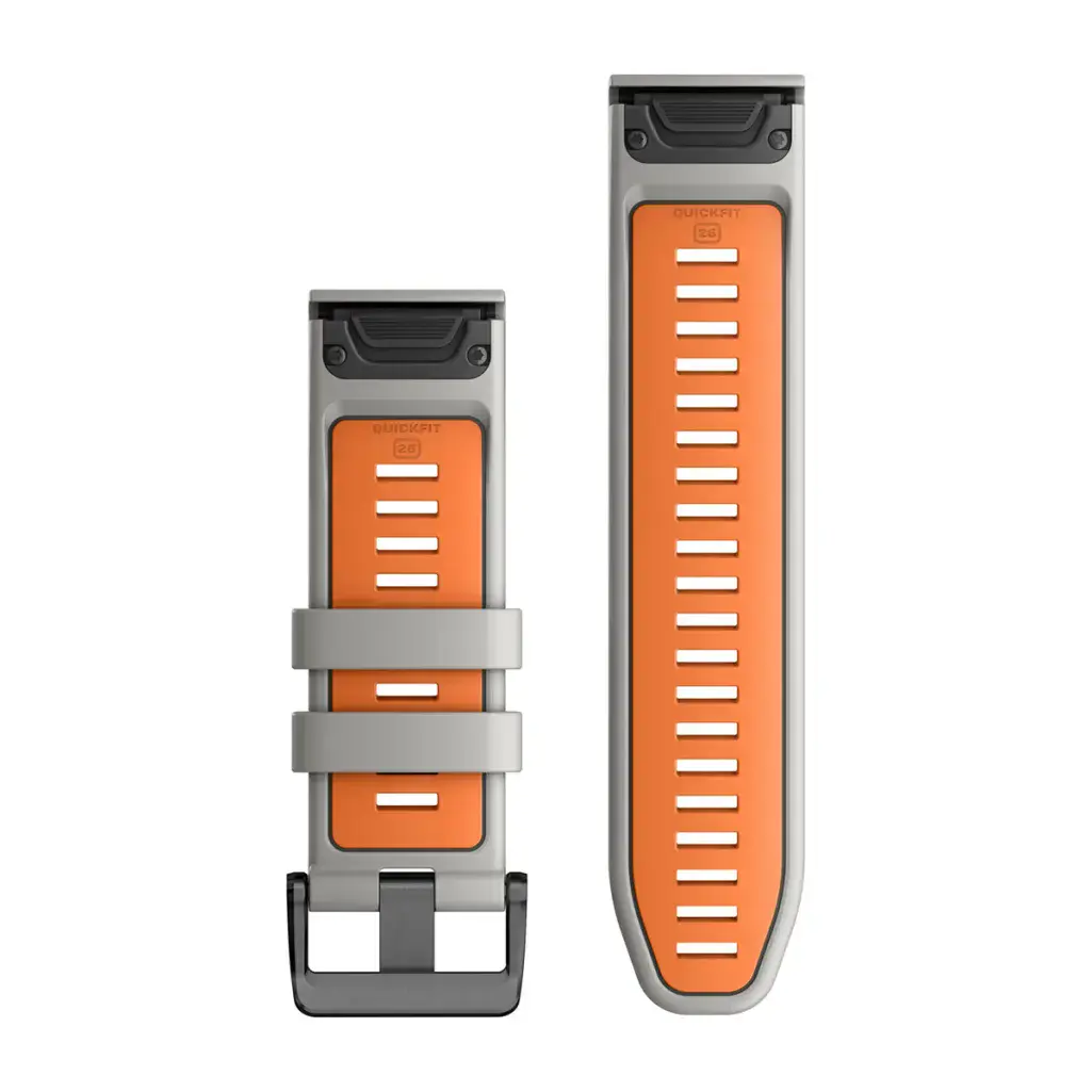 Ремінець Garmin QuickFit 26 Watch Bands Silicone - Fog Gray/Ember Orange (010-13281-02)