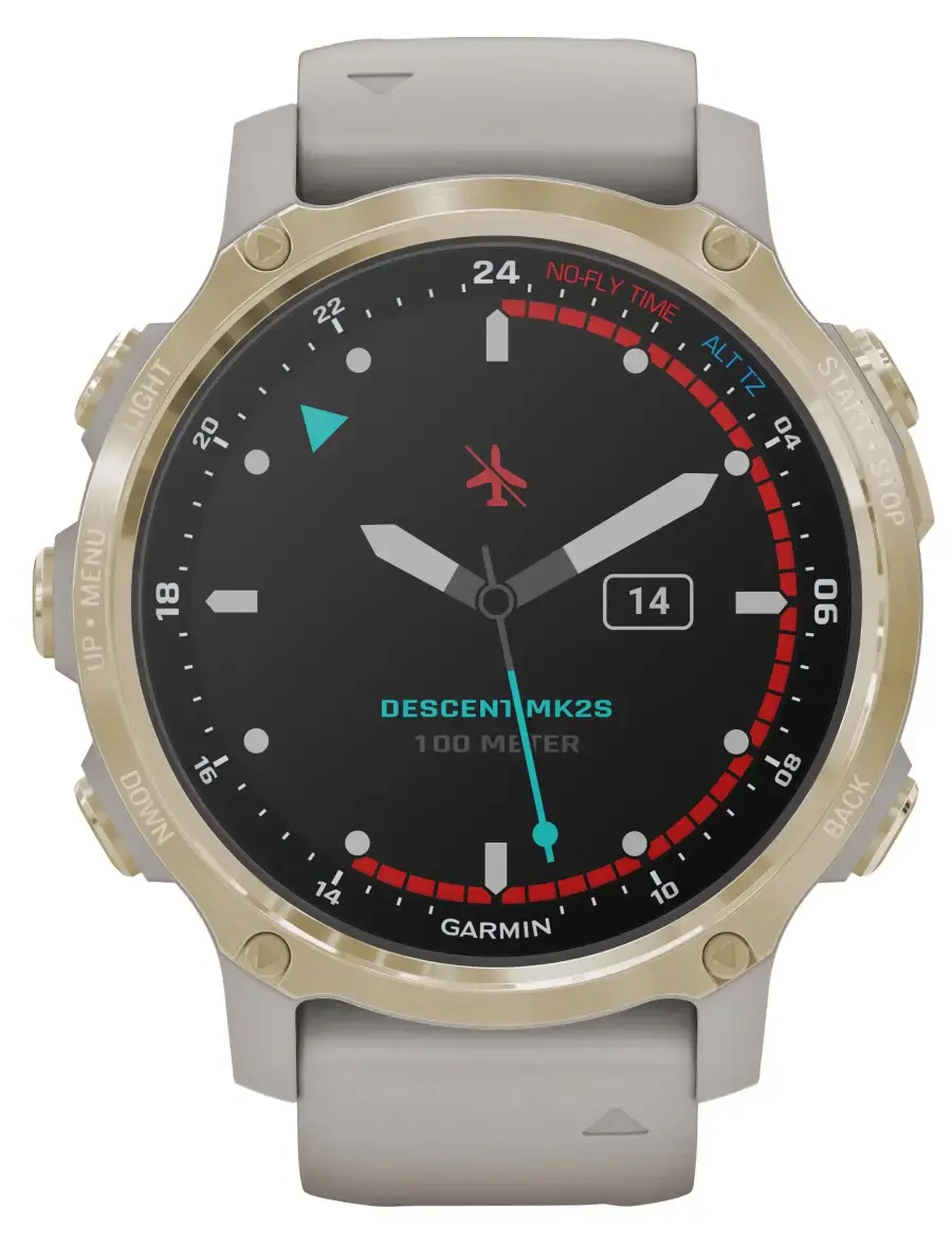 Смарт-годинник Garmin Descent Mk2S Light Gold with Light Sand Silicone Band (010-02403-01)