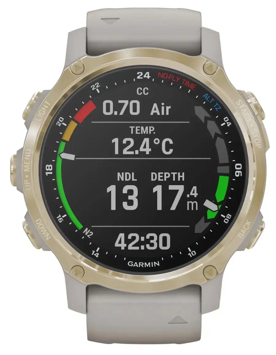 Смарт-годинник Garmin Descent Mk2S Light Gold with Light Sand Silicone Band (010-02403-01)