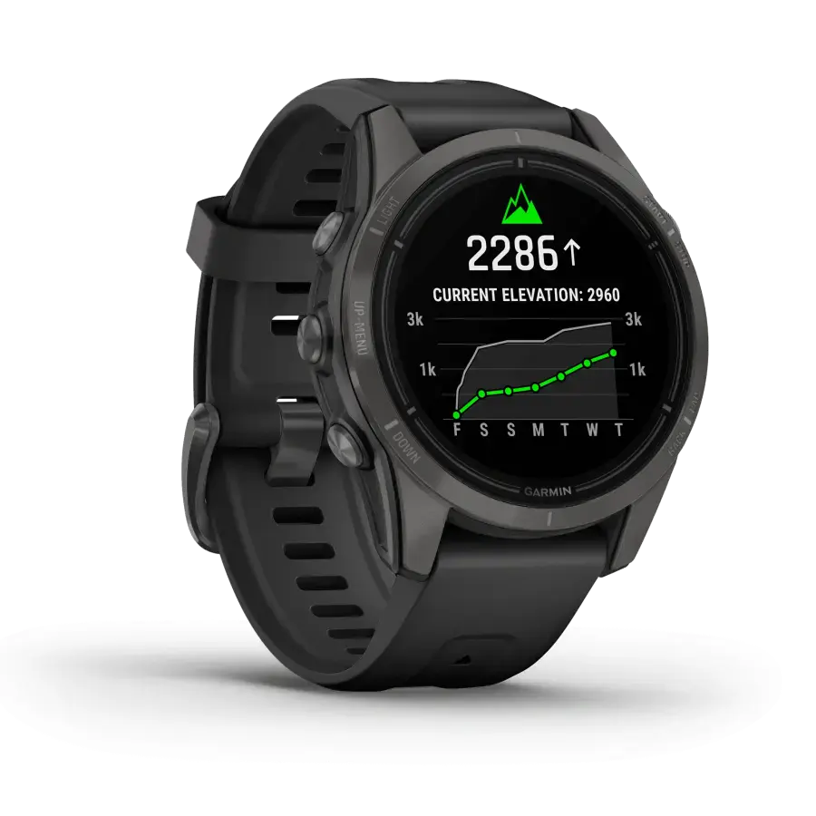 Смарт-годинник Garmin Epix Pro (Gen 2) Sapphire Edition | 42 mm Carbon Grey DLC Titanium with Black Band (010-02802-15)