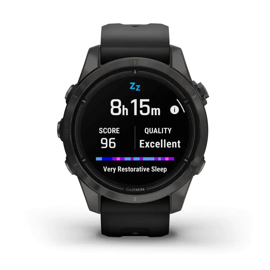 Смарт-годинник Garmin Epix Pro (Gen 2) Sapphire Edition | 42 mm Carbon Grey DLC Titanium with Black Band (010-02802-15)