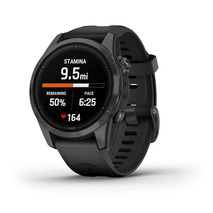 Смарт-годинник Garmin Epix Pro (Gen 2) Sapphire Edition | 42 mm Carbon Grey DLC Titanium with Black Band (010-02802-15)