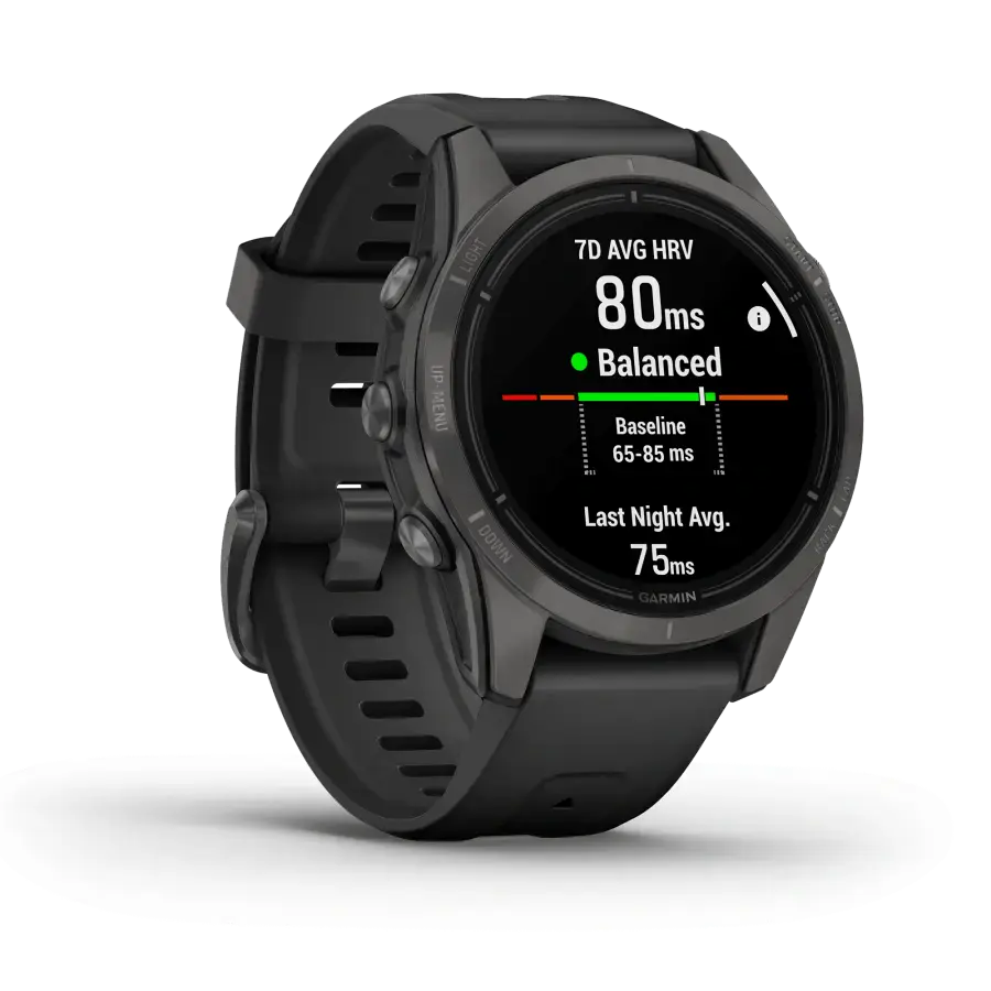 Смарт-годинник Garmin Epix Pro (Gen 2) Sapphire Edition | 42 mm Carbon Grey DLC Titanium with Black Band (010-02802-15)