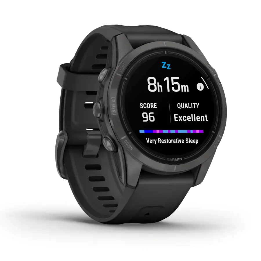 Смарт-годинник Garmin Epix Pro (Gen 2) Sapphire Edition | 42 mm Carbon Grey DLC Titanium with Black Band (010-02802-15)