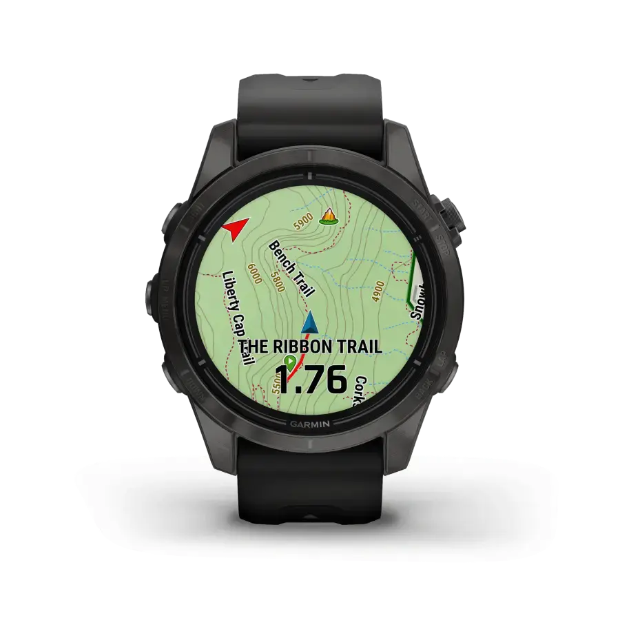 Смарт-годинник Garmin Epix Pro (Gen 2) Sapphire Edition | 42 mm Carbon Grey DLC Titanium with Black Band (010-02802-15)