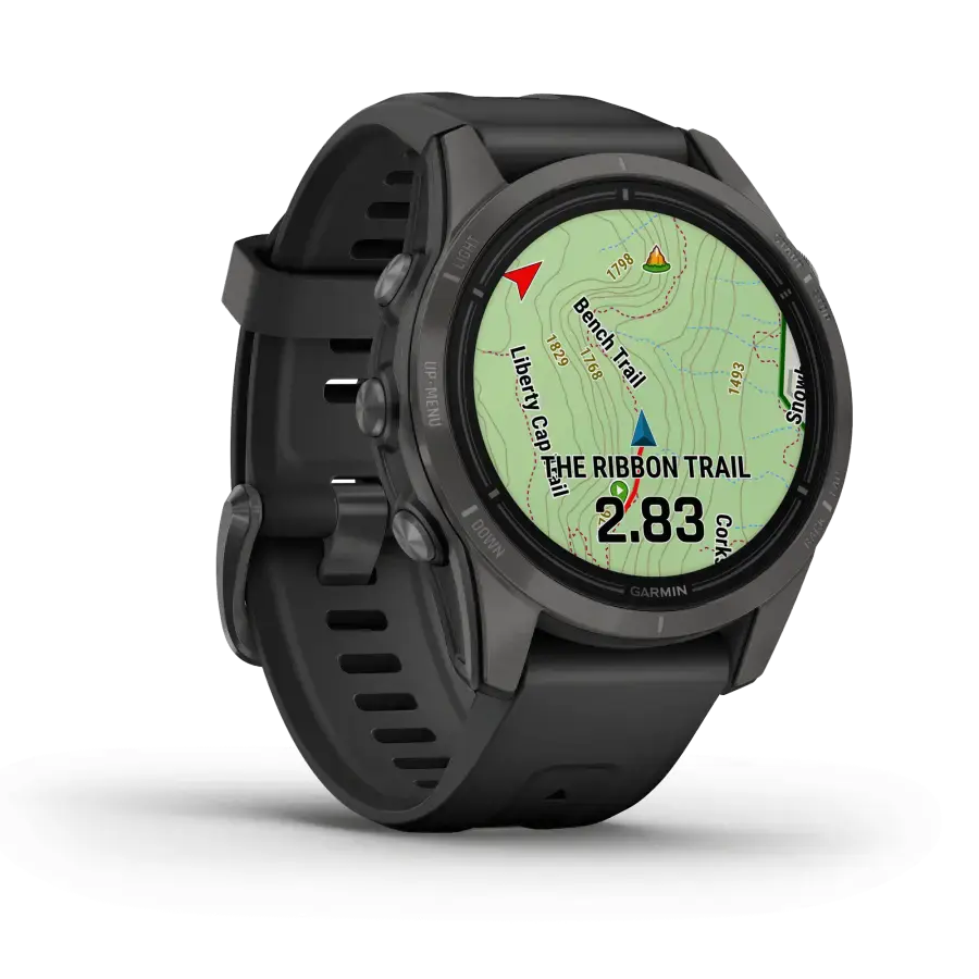 Смарт-годинник Garmin Epix Pro (Gen 2) Sapphire Edition | 42 mm Carbon Grey DLC Titanium with Black Band (010-02802-15)