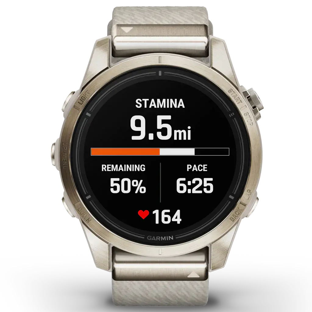 Смарт-годинник Garmin Epix Pro (Gen 2) Sapphire Edition | 42 mm Soft Gold with Cream Heathered Nylon Band (010-02802-20)