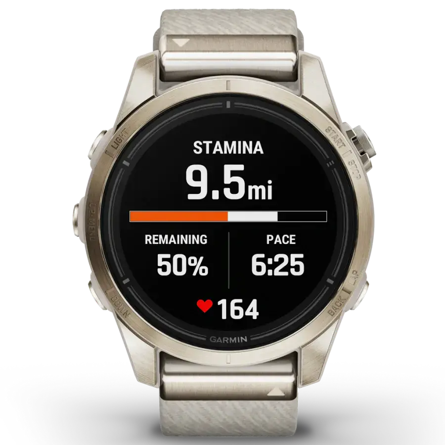 Смарт-годинник Garmin Epix Pro (Gen 2) Sapphire Edition | 42 mm Soft Gold with Cream Heathered Nylon Band (010-02802-20)