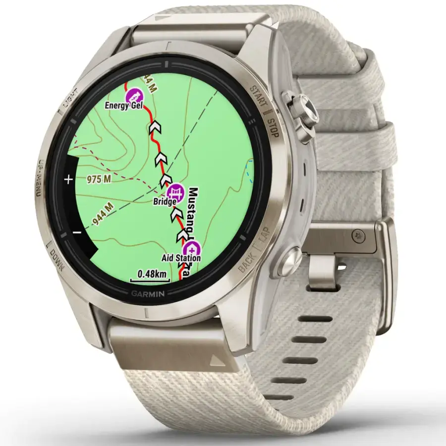 Смарт-годинник Garmin Epix Pro (Gen 2) Sapphire Edition | 42 mm Soft Gold with Cream Heathered Nylon Band (010-02802-20)