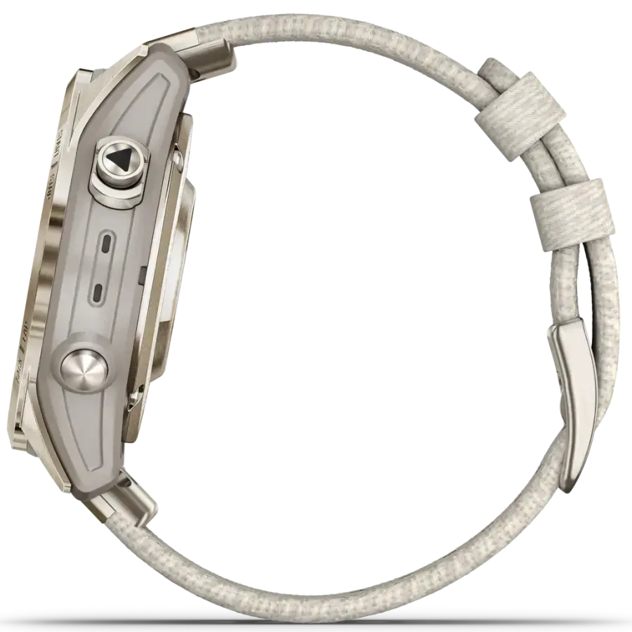 Смарт-годинник Garmin Epix Pro (Gen 2) Sapphire Edition | 42 mm Soft Gold with Cream Heathered Nylon Band (010-02802-20)