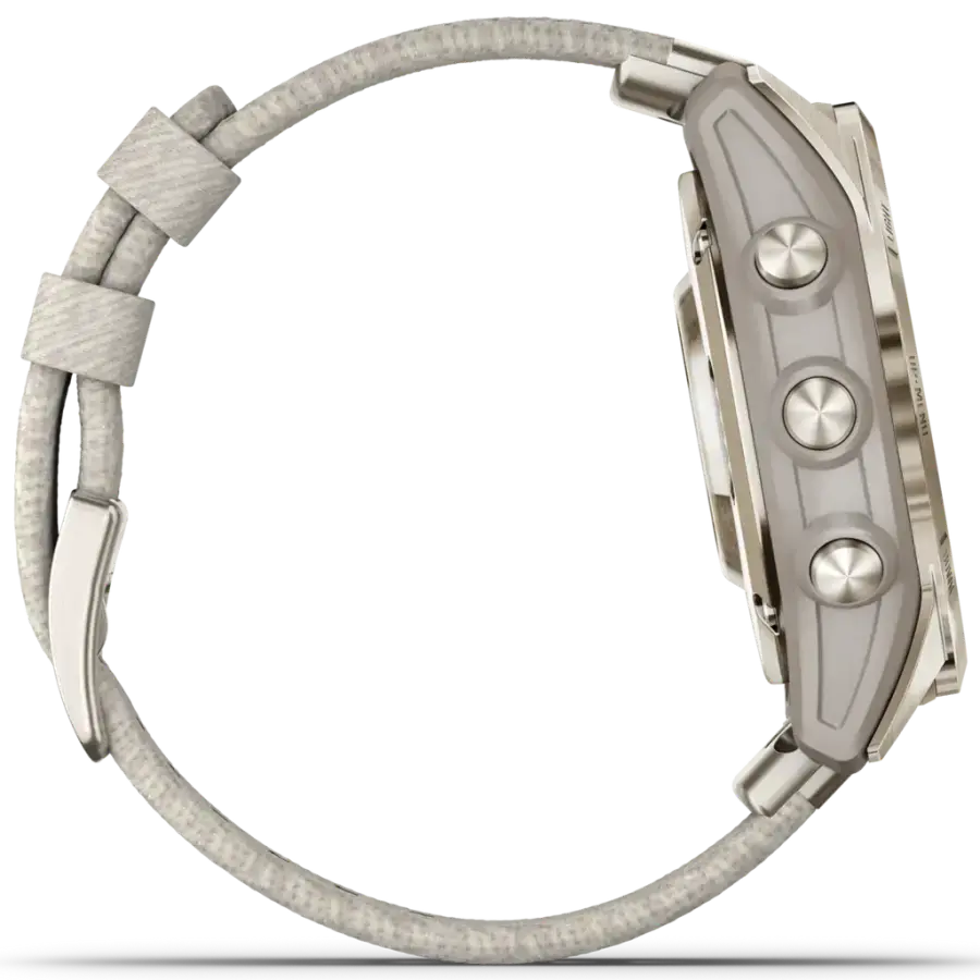 Смарт-годинник Garmin Epix Pro (Gen 2) Sapphire Edition | 42 mm Soft Gold with Cream Heathered Nylon Band (010-02802-20)