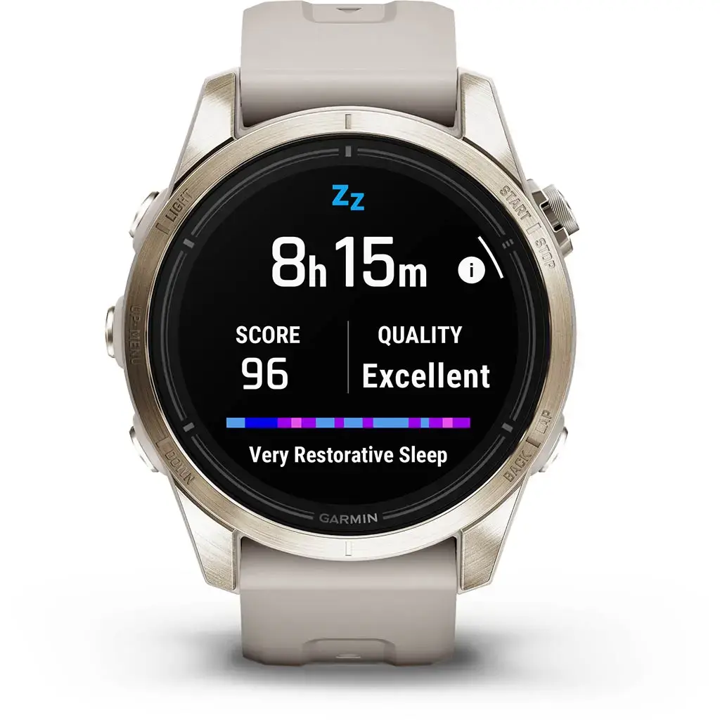 Смарт-часы Garmin Epix Pro (Gen 2) Sapphire Edition | 42 mm Soft Gold with Light Sand Band (010-02802-11)