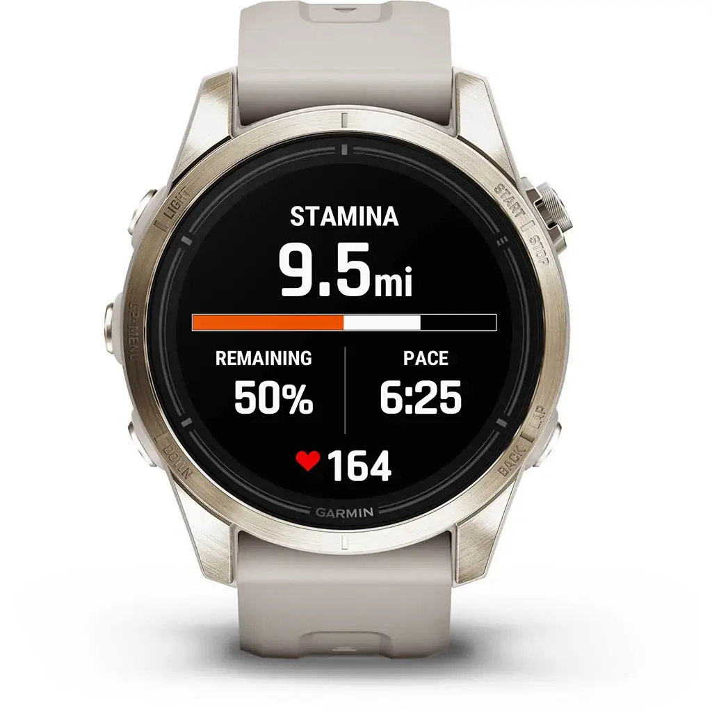 Смарт-часы Garmin Epix Pro (Gen 2) Sapphire Edition | 42 mm Soft Gold with Light Sand Band (010-02802-11)