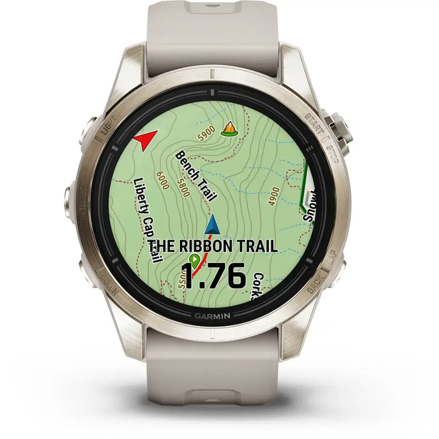 Смарт-годинник Garmin Epix Pro (Gen 2) Sapphire Edition | 42 mm Soft Gold with Light Sand Band (010-02802-11)