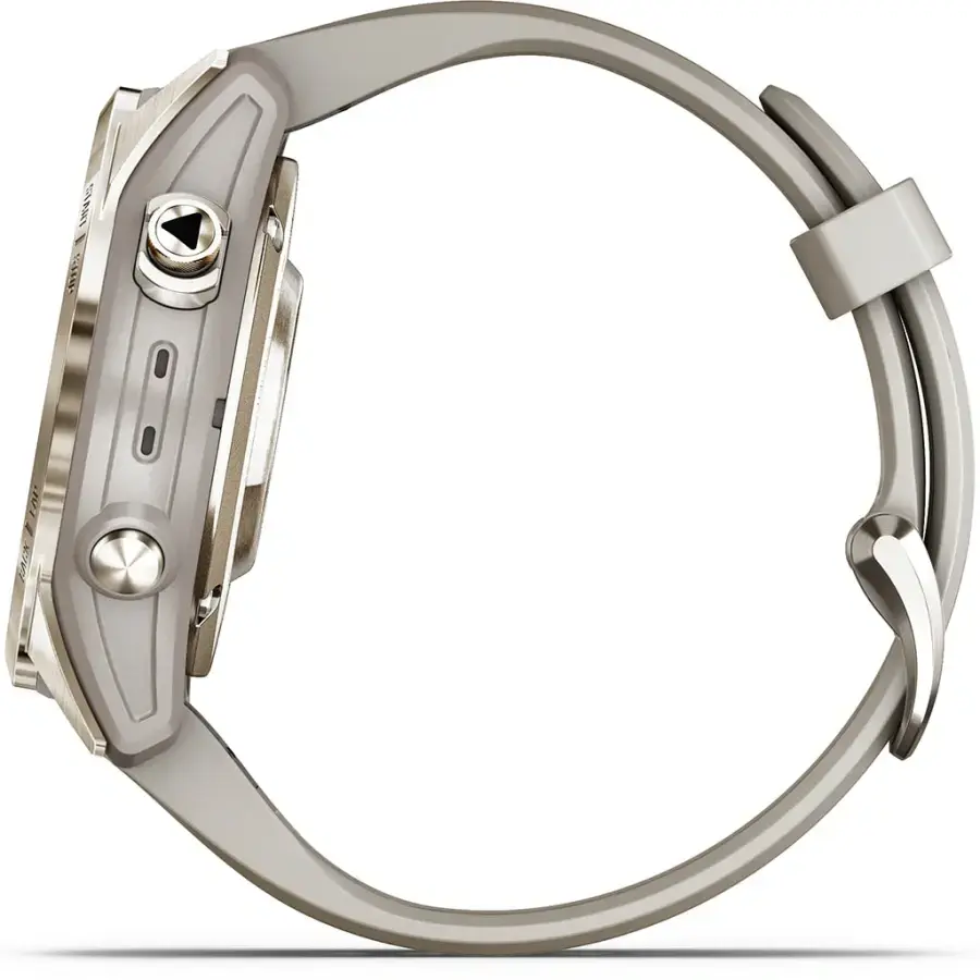 Смарт-годинник Garmin Epix Pro (Gen 2) Sapphire Edition | 42 mm Soft Gold with Light Sand Band (010-02802-11)