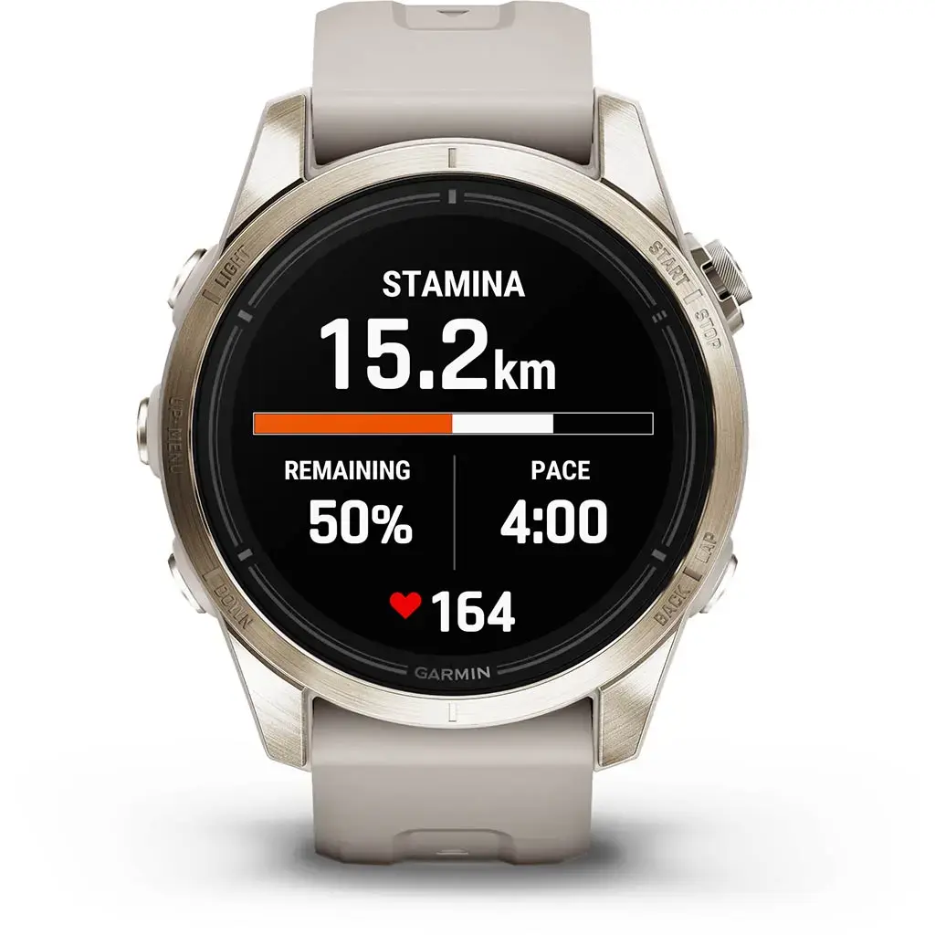 Смарт-часы Garmin Epix Pro (Gen 2) Sapphire Edition | 42 mm Soft Gold with Light Sand Band (010-02802-11)