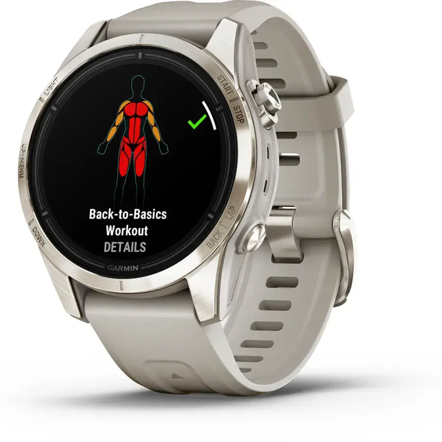 Смарт-годинник Garmin Epix Pro (Gen 2) Sapphire Edition | 42 mm Soft Gold with Light Sand Band (010-02802-11)