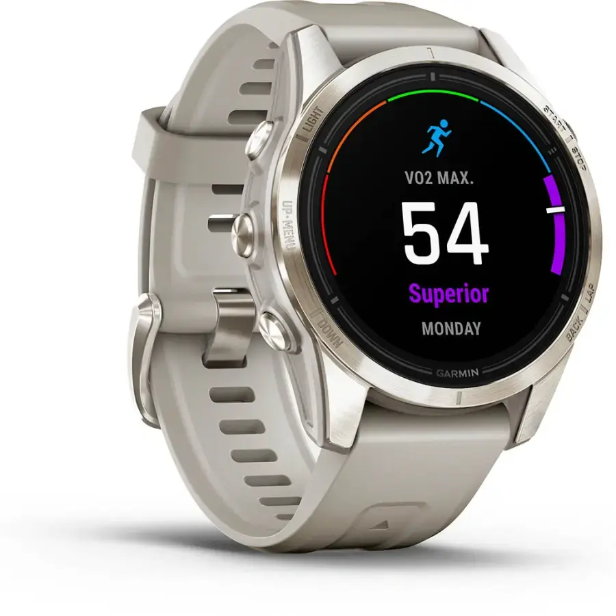 Смарт-годинник Garmin Epix Pro (Gen 2) Sapphire Edition | 42 mm Soft Gold with Light Sand Band (010-02802-11)