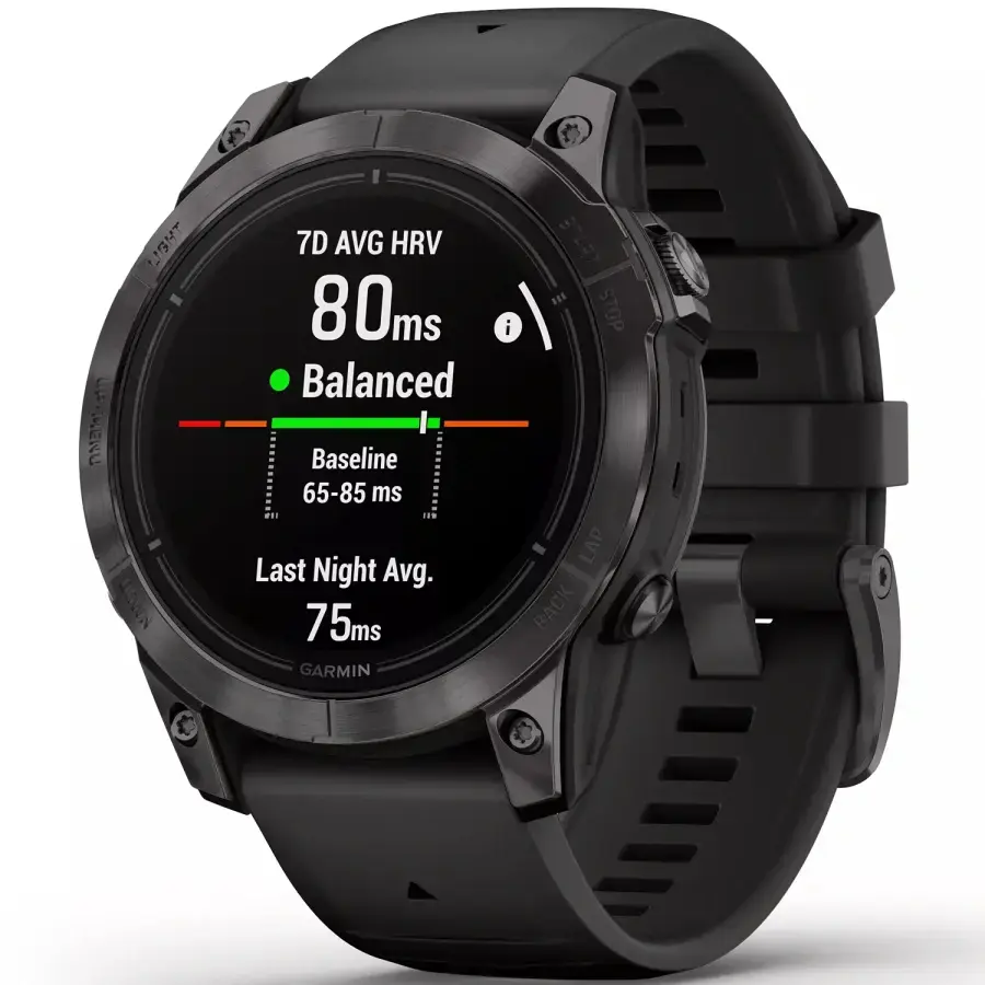 Смарт-годинник Garmin Epix Pro (Gen 2) Sapphire Edition | 47 mm Carbon Gray DLC Titanium with Black Band (010-02803-11)