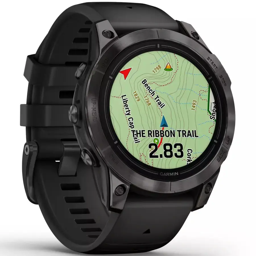 Смарт-годинник Garmin Epix Pro (Gen 2) Sapphire Edition | 47 mm Carbon Gray DLC Titanium with Black Band (010-02803-11)