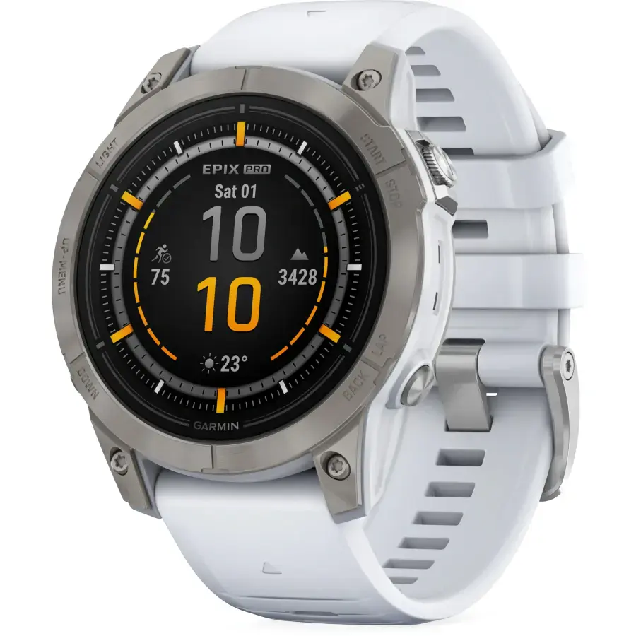 Смарт-годинник Garmin Epix Pro (Gen 2) Sapphire Edition | 47 mm Titanium with Whitestone Band (010-02803-21)