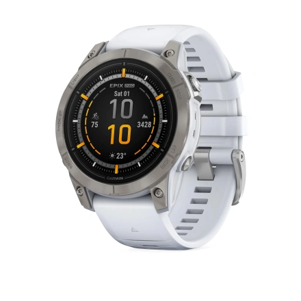 Смарт-годинник Garmin Epix Pro (Gen 2) Sapphire Edition | 47 mm Titanium with Whitestone Band (010-02803-21)