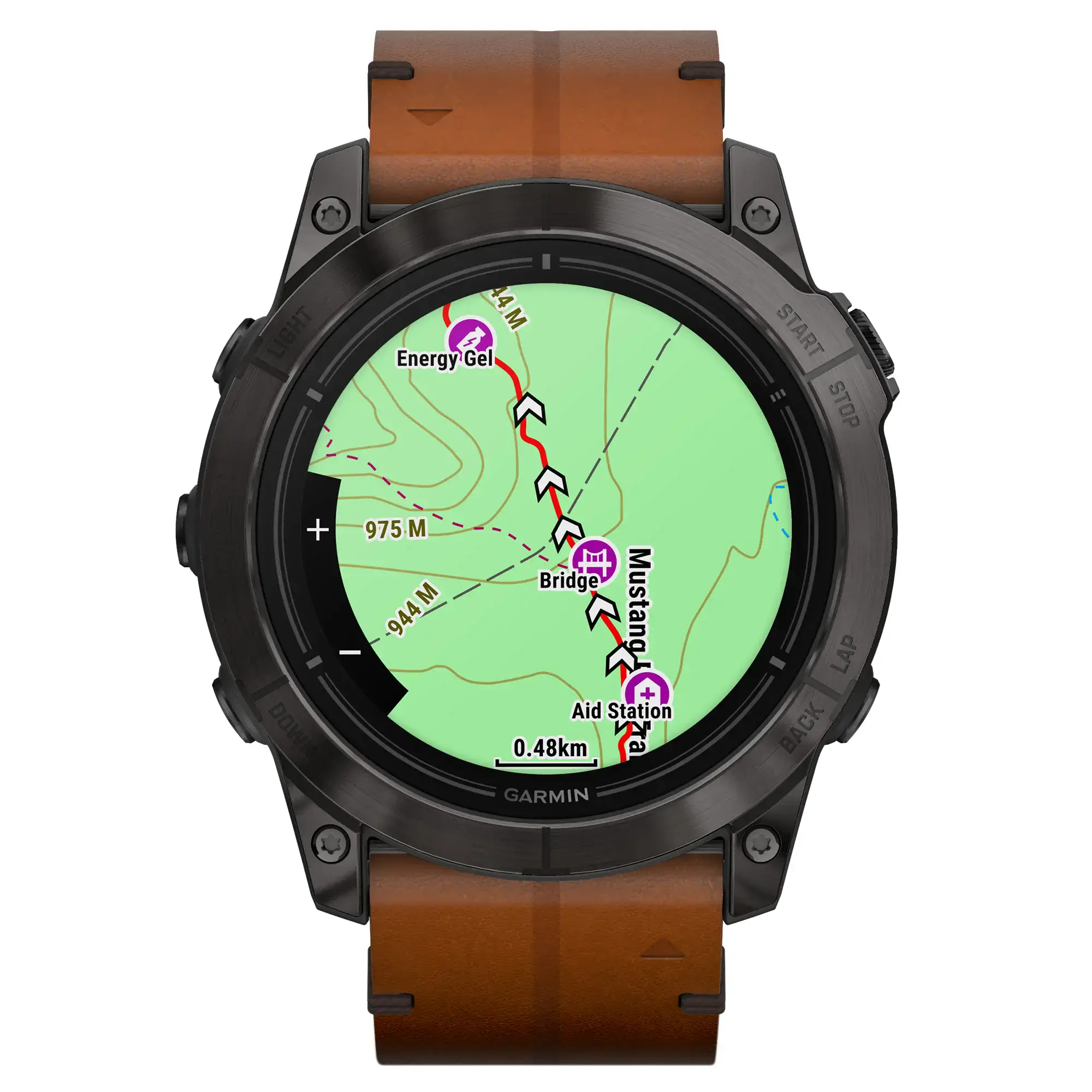 Смарт-часы Garmin Epix Pro (Gen 2) Sapphire Edition | 51 mm Carbon Grey DLC Titanium with Chestnut Leather Band (010-02804-30)