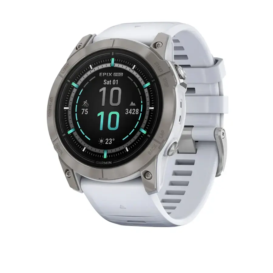 Смарт-годинник Garmin Epix Pro (Gen 2) Sapphire Edition | 51 mm Titanium with Whitestone Band (010-02804-11)