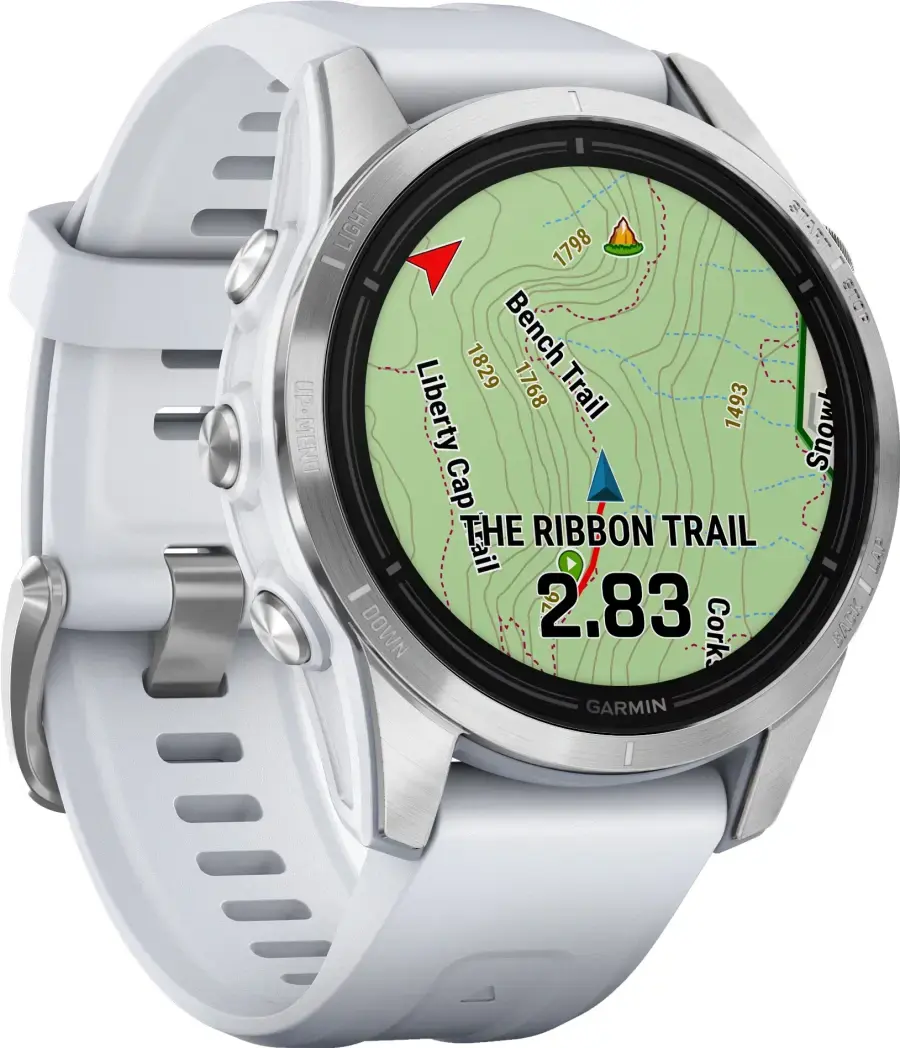 Смарт-годинник Garmin Epix Pro (Gen 2) Standard Edition | 42 mm Silver with Whitestone Band (010-02802-01)