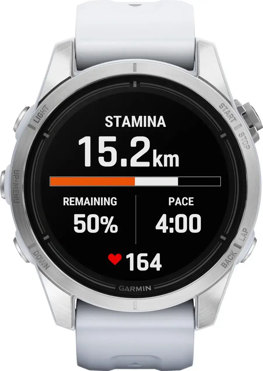Смарт-годинник Garmin Epix Pro (Gen 2) Standard Edition | 42 mm Silver with Whitestone Band (010-02802-01)