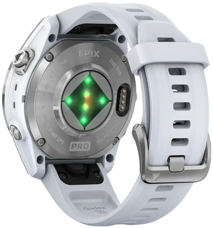 Смарт-годинник Garmin Epix Pro (Gen 2) Standard Edition | 42 mm Silver with Whitestone Band (010-02802-01)
